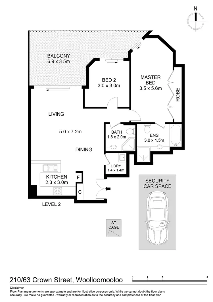 Floorplan of Homely apartment listing, 210/63 Crown Street, Woolloomooloo NSW 2011