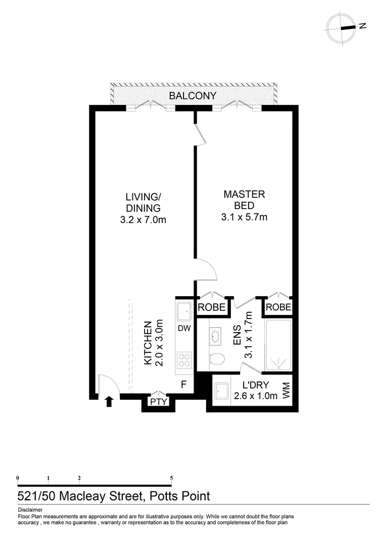 Floorplan of Homely apartment listing, 521/50 Macleay Street, Potts Point NSW 2011