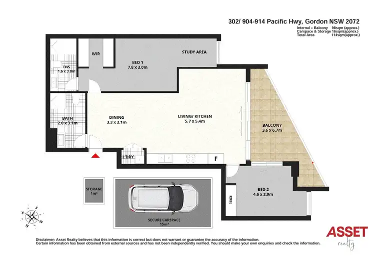 Floorplan of Homely apartment listing, 302/904-914 Pacific Highway, Gordon NSW 2072