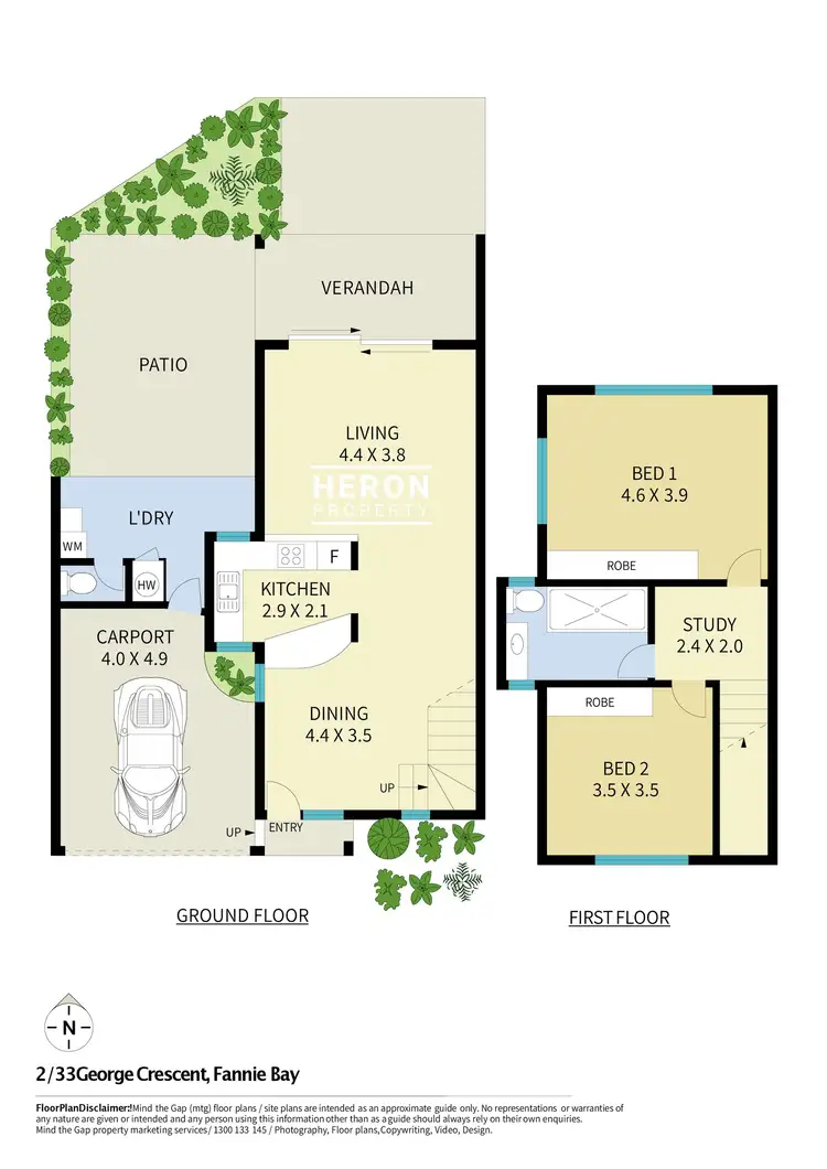 Floorplan of Homely townhouse listing, 2/33 George Crescent, Fannie Bay NT 820