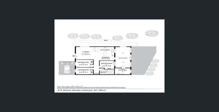 Floorplan of Homely unit listing, 2/3 Ramil Street, Leanyer NT 812