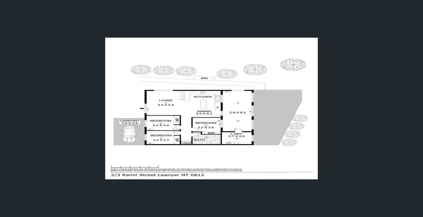 Floorplan of Homely unit listing, 2/3 Ramil Street, Leanyer NT 812