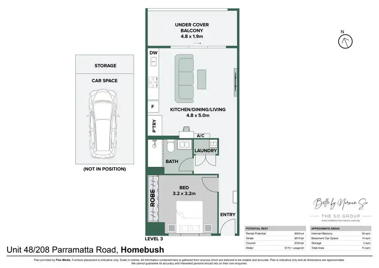 Floorplan of Homely apartment listing, 48/208 Parramatta Road, Homebush NSW 2140