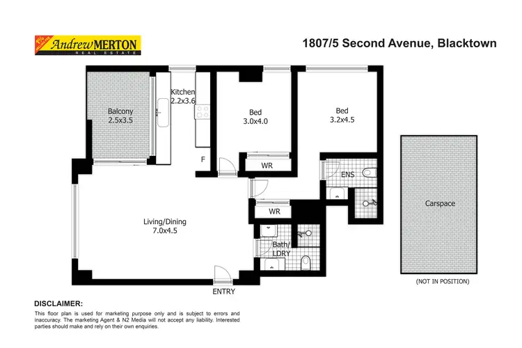 Floorplan of Homely unit listing, 1807/5 Second Avenue, Blacktown NSW 2148