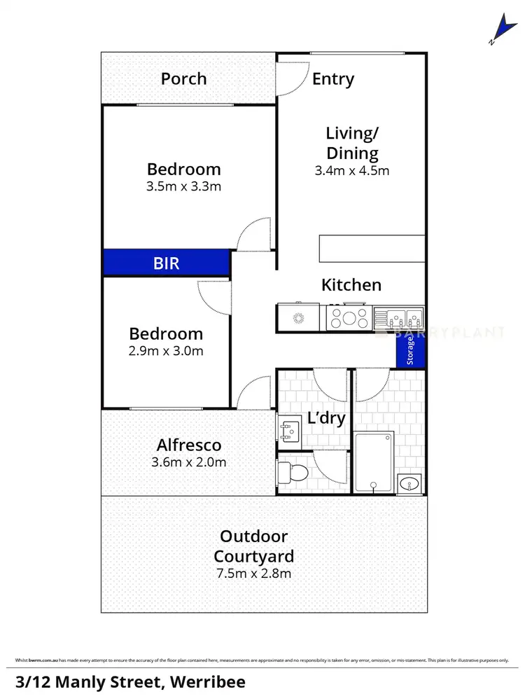 Floorplan of Homely unit listing, 3/12 Manly Street, Werribee VIC 3030