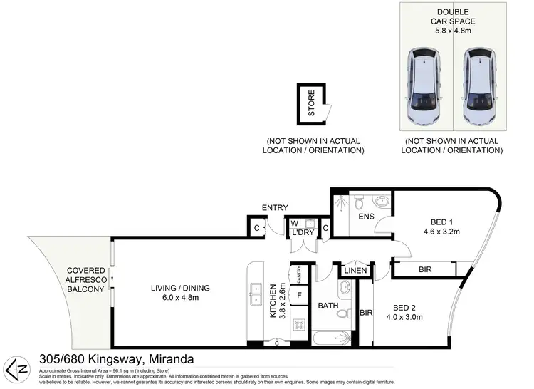 Floorplan of Homely apartment listing, 305/680 Kingsway, Miranda NSW 2228
