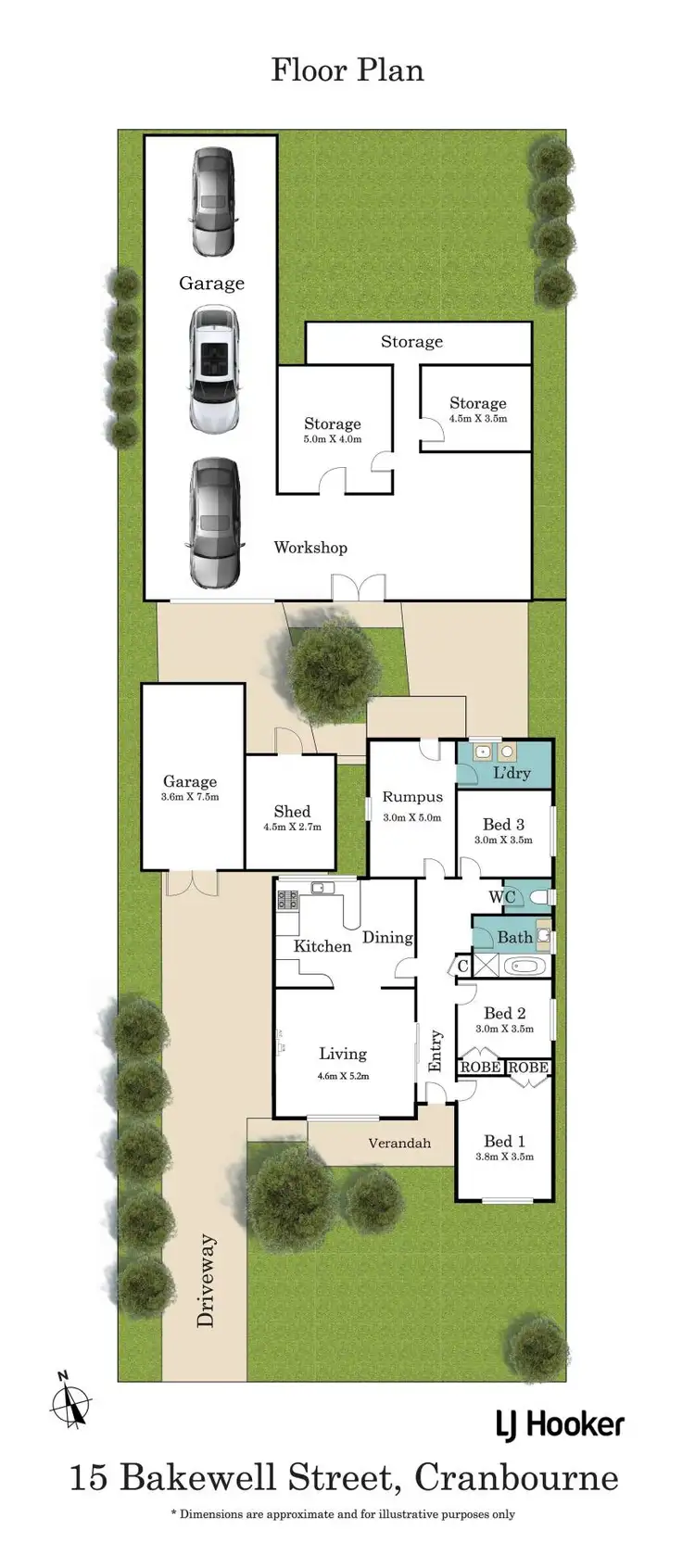 Floorplan of Homely house listing, 15 Bakewell Street, Cranbourne VIC 3977