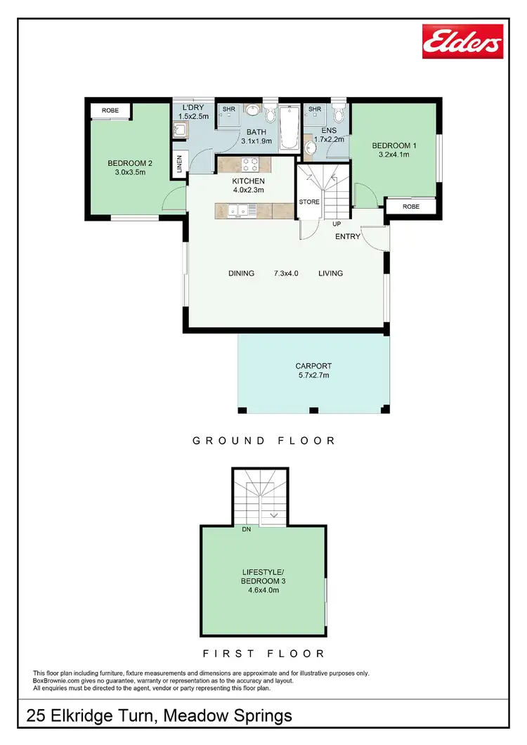 Floorplan of Homely house listing, 25 Elkridge Turn, Meadow Springs WA 6210