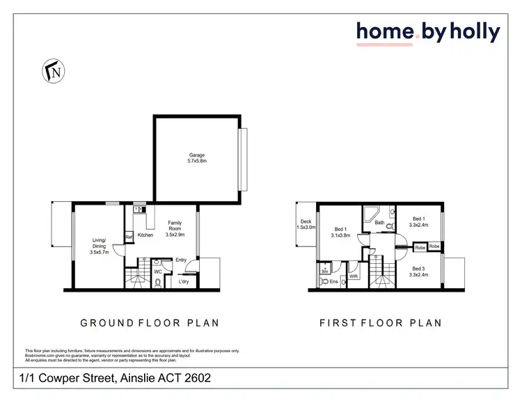 Floorplan of Homely townhouse listing, 1/1 Cowper Street, Ainslie ACT 2602