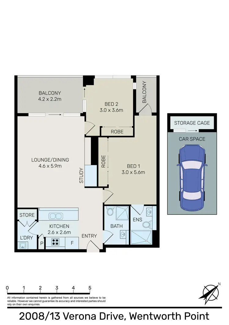 Floorplan of Homely unit listing, 2008/13 Verona Drive, Wentworth Point NSW 2127