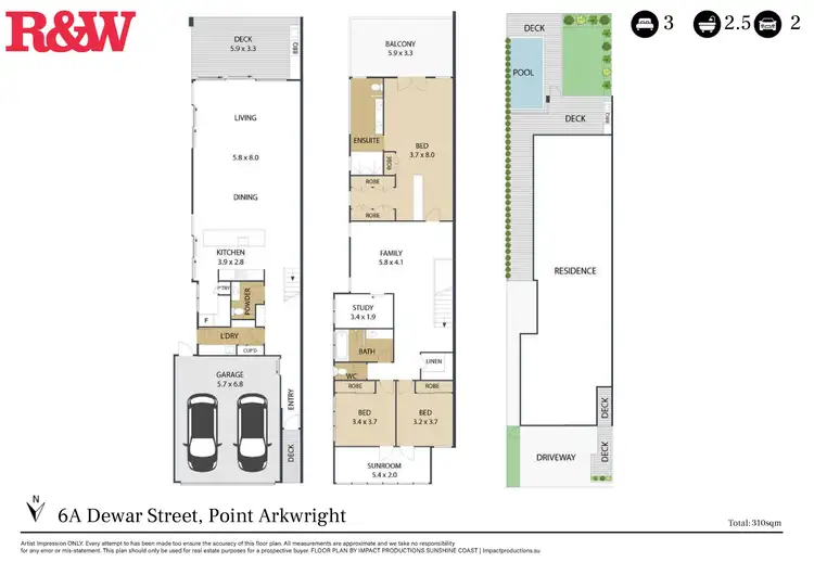 Floorplan of Homely semi-detached listing, 6A Dewar Street, Point Arkwright QLD 4573