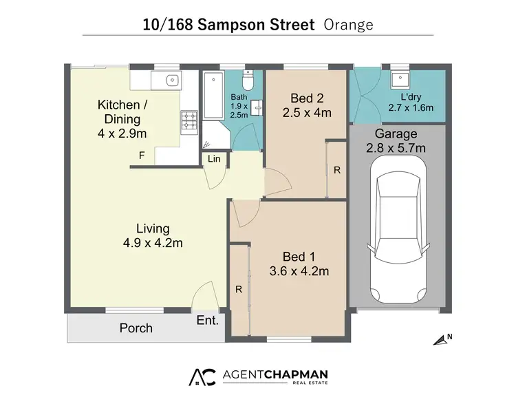 Floorplan of Homely unit listing, 10/168 Sampson Street, Orange NSW 2800