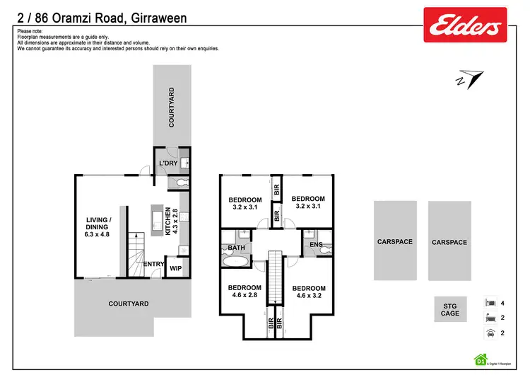 Floorplan of Homely townhouse listing, 2/86 Oramzi Road, Girraween NSW 2145