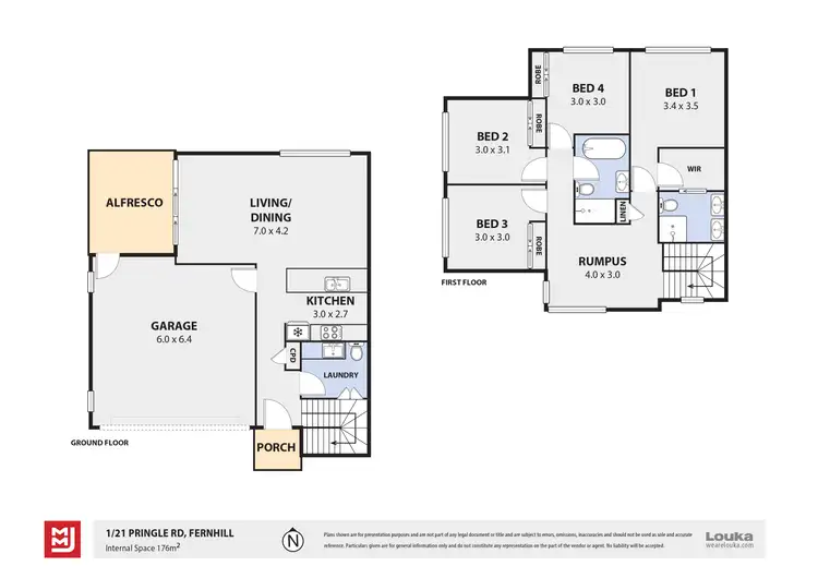 Floorplan of Homely townhouse listing, 1/21 Pringle Road, Fernhill NSW 2519