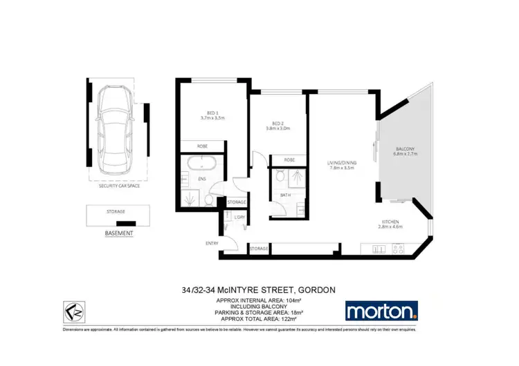 Floorplan of Homely apartment listing, 34/32-34 McIntyre Street, Gordon NSW 2072