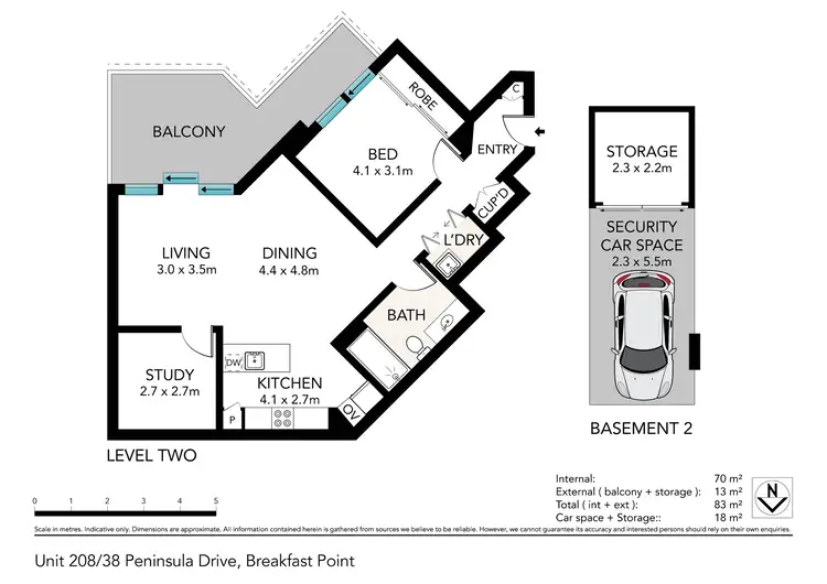 Floorplan of Homely apartment listing, 208/38 Peninsula Drive, Breakfast Point NSW 2137