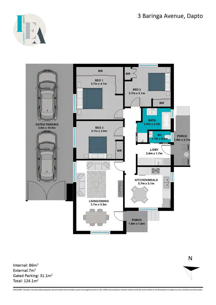 Floorplan of Homely house listing, 3 Baringa Place, Dapto NSW 2530
