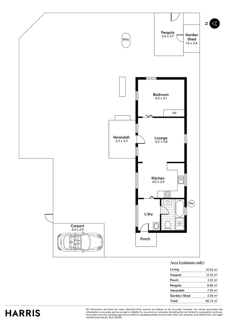 Floorplan of Homely unit listing, 1/14 Konando Terrace, Edwardstown SA 5039