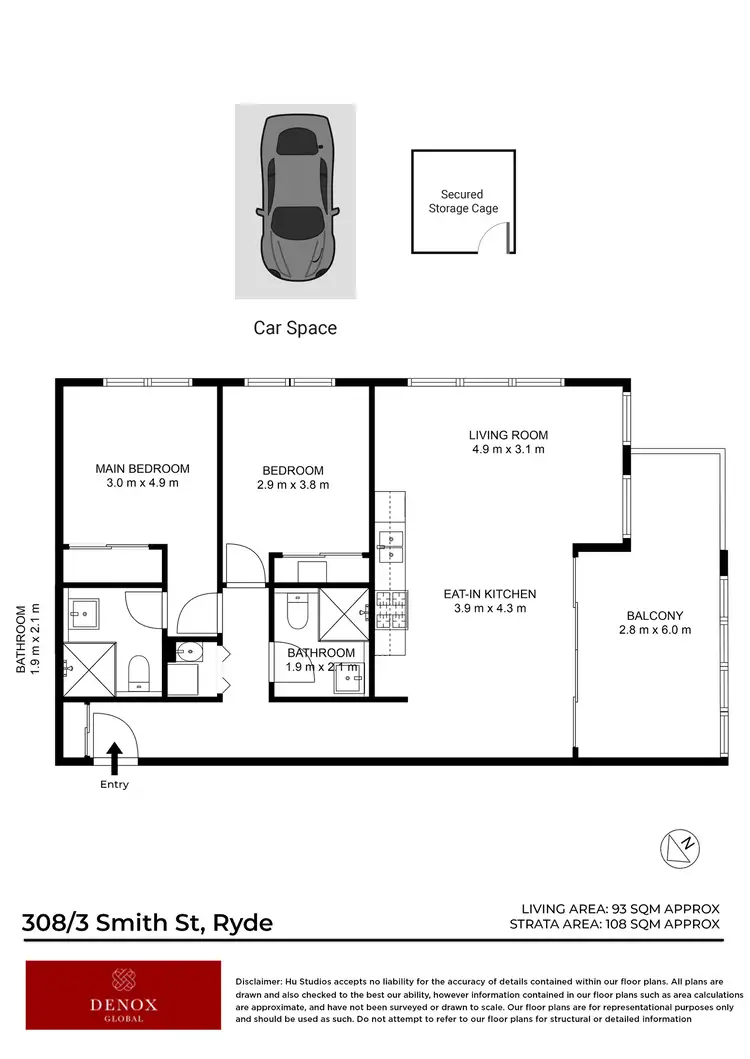 Floorplan of Homely apartment listing, 308/3 Smith Street, Ryde NSW 2112
