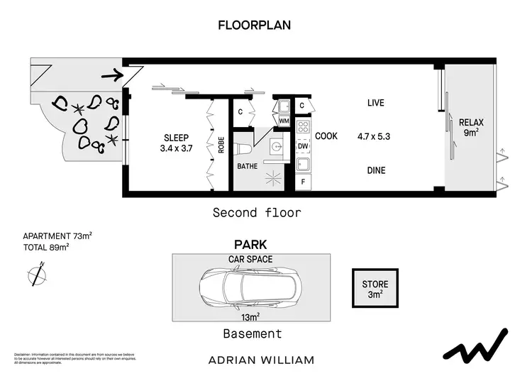 Floorplan of Homely apartment listing, 15/15 Erskineville Road, Newtown NSW 2042