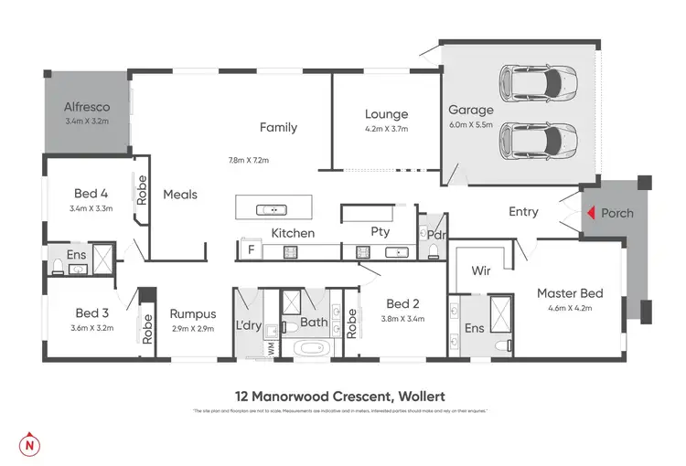 Floorplan of Homely house listing, 12 Manorwood Crescent, Wollert VIC 3750