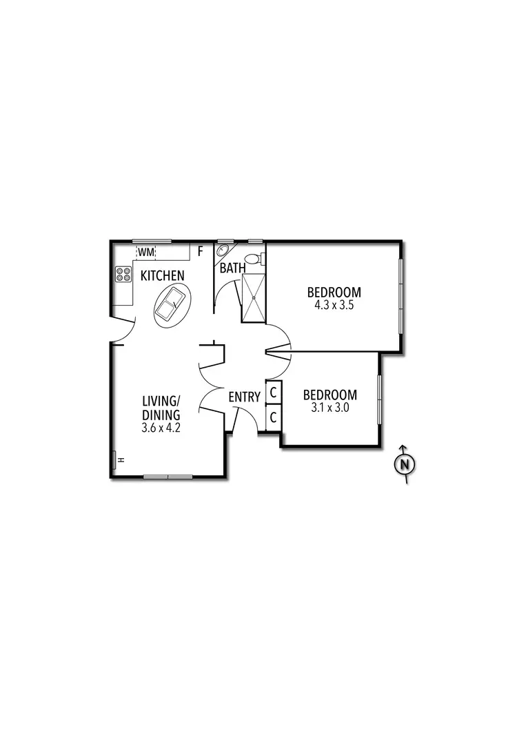 Floorplan of Homely apartment listing, 1/19 Stewart Street, Windsor VIC 3181