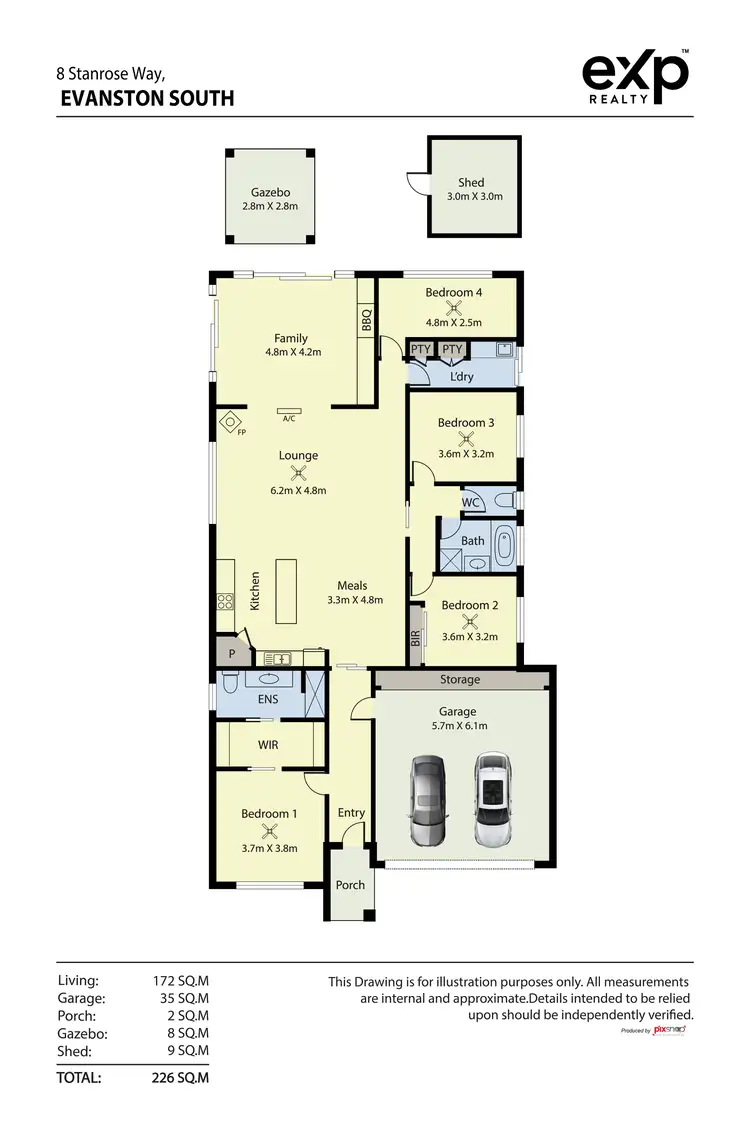 Floorplan of Homely house listing, 8 Stanrose Way, Evanston South SA 5116