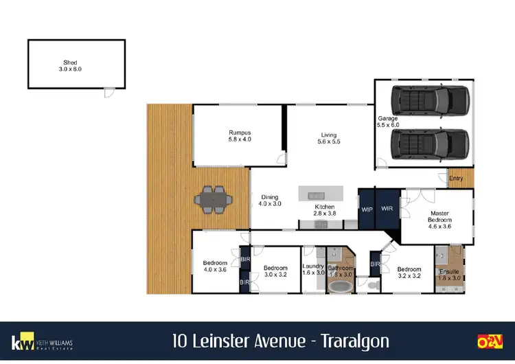 Floorplan of Homely house listing, 10 Leinster Avenue, Traralgon VIC 3844