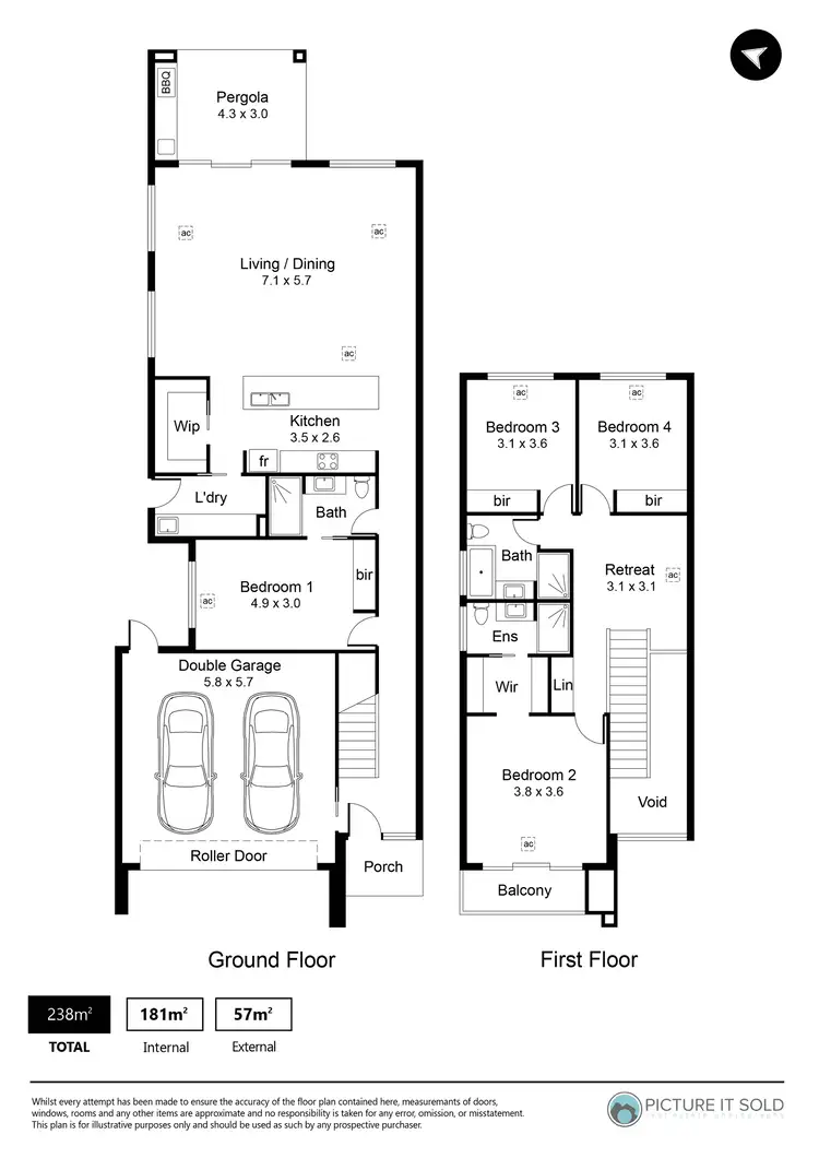 Floorplan of Homely house listing, 1D Ballara Avenue, Warradale SA 5046
