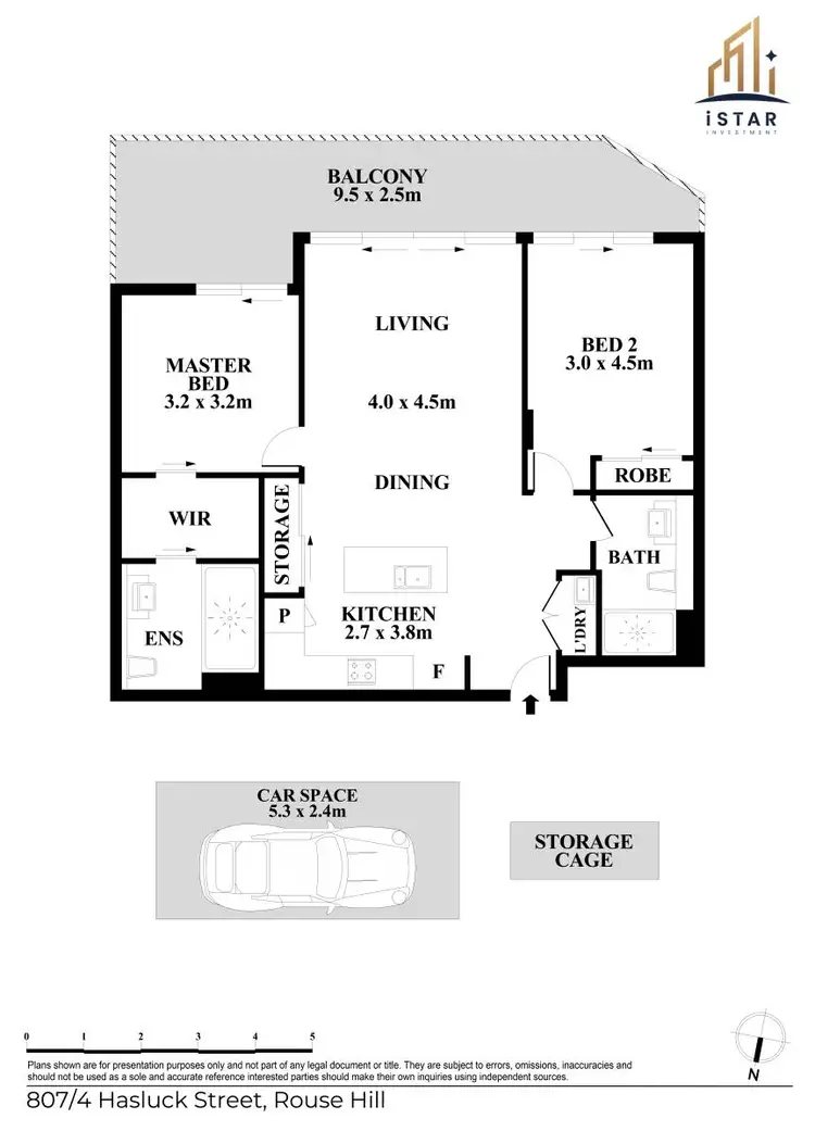 Floorplan of Homely apartment listing, 807/4A Hasluck Street, Rouse Hill NSW 2155