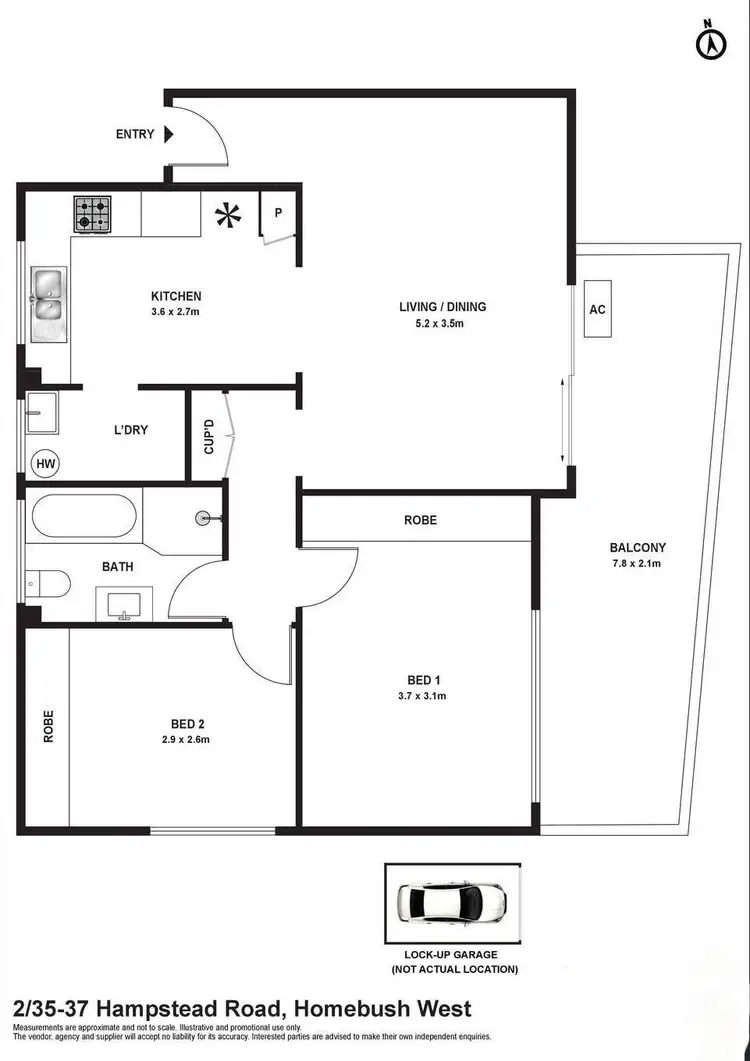 Floorplan of Homely apartment listing, 2/35-37 Hampstead Road, Homebush West NSW 2140