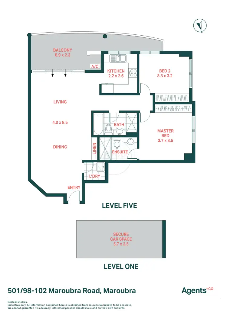 Floorplan of Homely apartment listing, 501/98-102 Maroubra Road, Maroubra NSW 2035