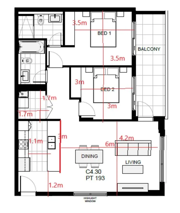 Floorplan of Homely apartment listing, 404/129a Jerralong Drive, Schofields NSW 2762