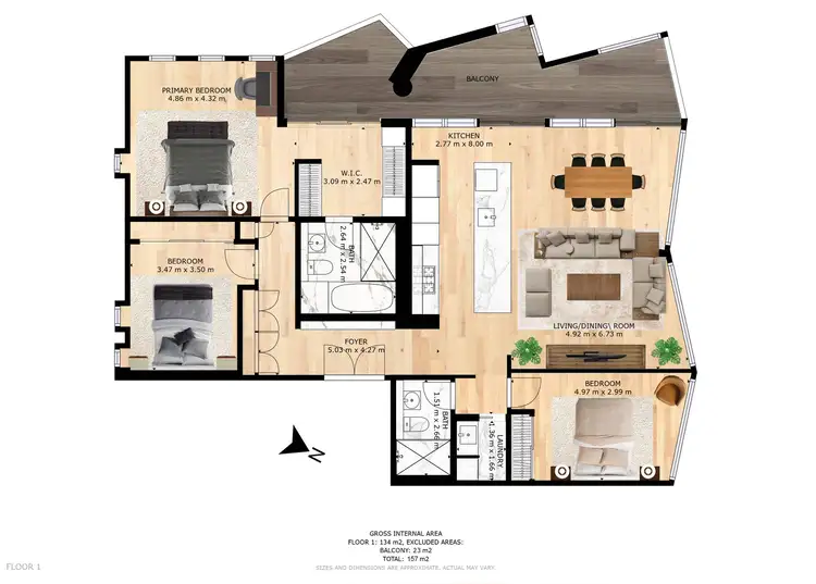 Floorplan of Homely apartment listing, 1701/2A Elsie Street, Burwood NSW 2134