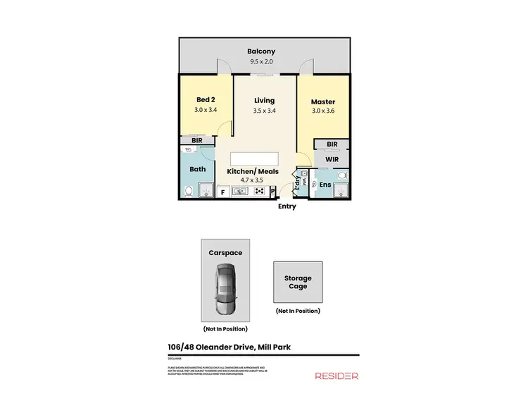 Floorplan of Homely apartment listing, 106/48 Oleander Drive, Mill Park VIC 3082