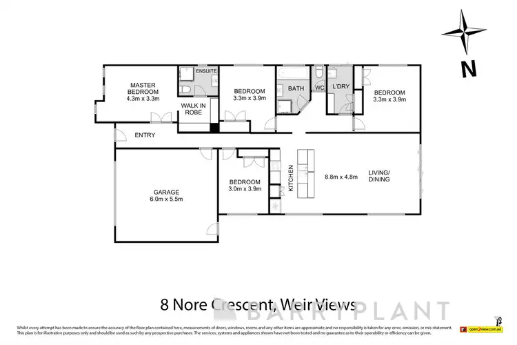 Floorplan of Homely house listing, 8 Nore Crescent, Weir Views VIC 3338