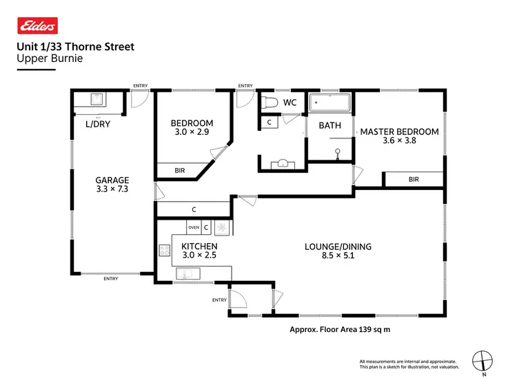 Floorplan of Homely unit listing, 1/33 Thorne Street, Upper Burnie TAS 7320