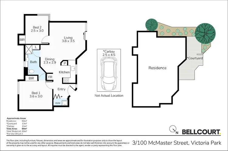 Floorplan of Homely apartment listing, 3/100 McMaster Street, Victoria Park WA 6100