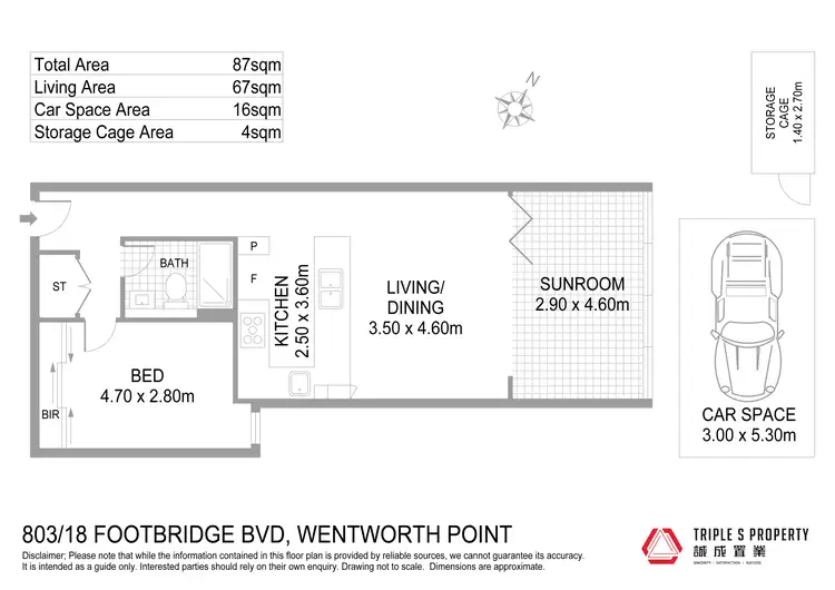 Floorplan of Homely apartment listing, 803/18 Footbridge Boulevard, Wentworth Point NSW 2127