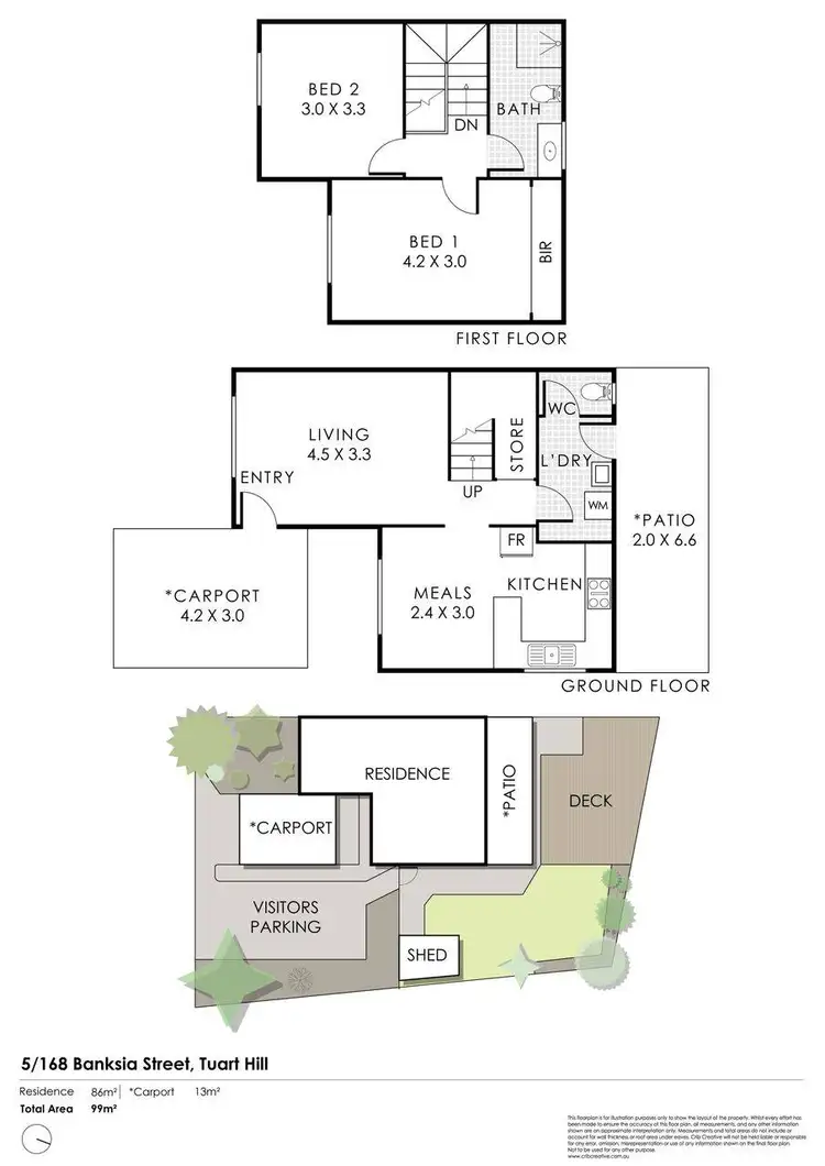 Floorplan of Homely townhouse listing, 5/168 Banksia Street, Tuart Hill WA 6060
