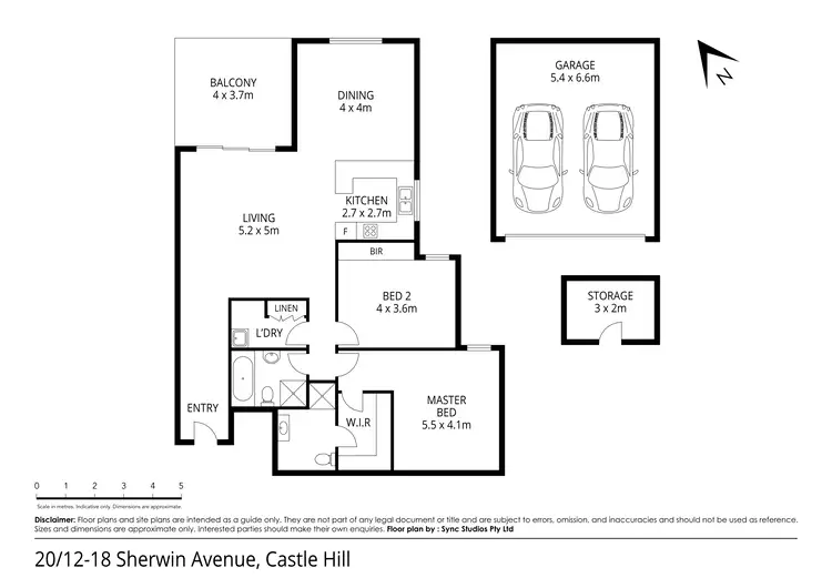 Floorplan of Homely apartment listing, 20/12-18 Sherwin Avenue, Castle Hill NSW 2154