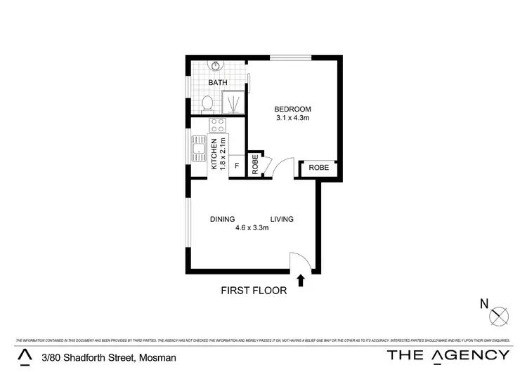 Floorplan of Homely apartment listing, 3/80 Shadforth Street, Mosman NSW 2088
