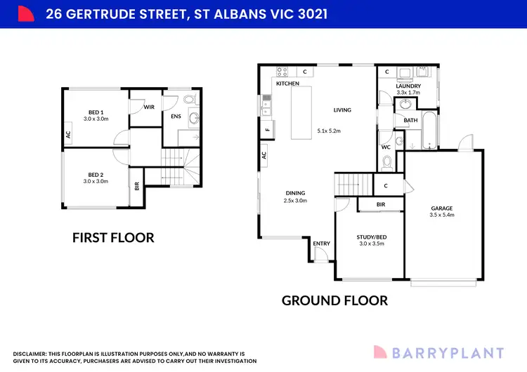 Floorplan of Homely townhouse listing, 26 Gertrude Street, St Albans VIC 3021