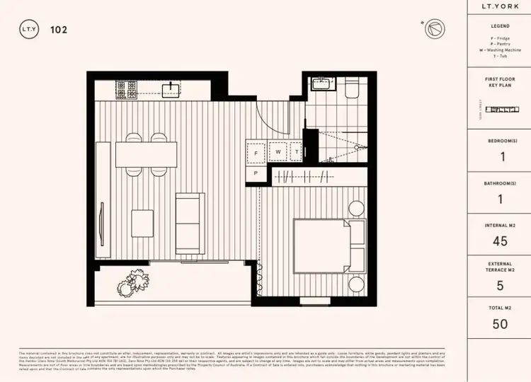 Floorplan of Homely apartment listing, 102/109 York Street, South Melbourne VIC 3205