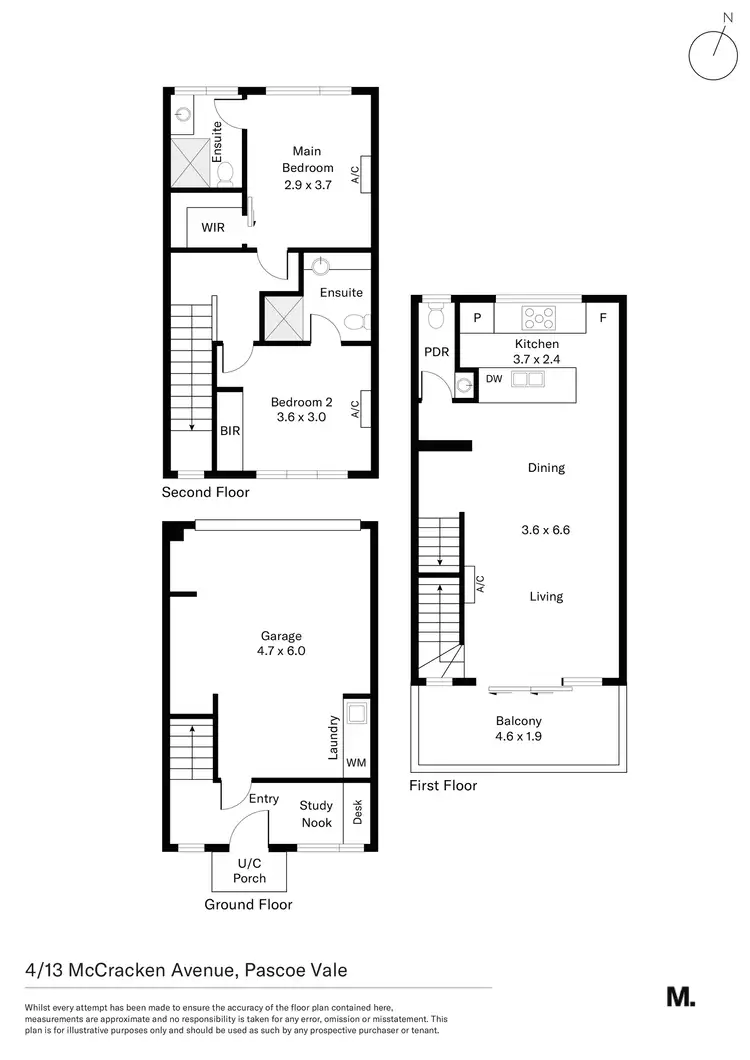 Floorplan of Homely townhouse listing, 4/13 McCracken Avenue, Pascoe Vale VIC 3044