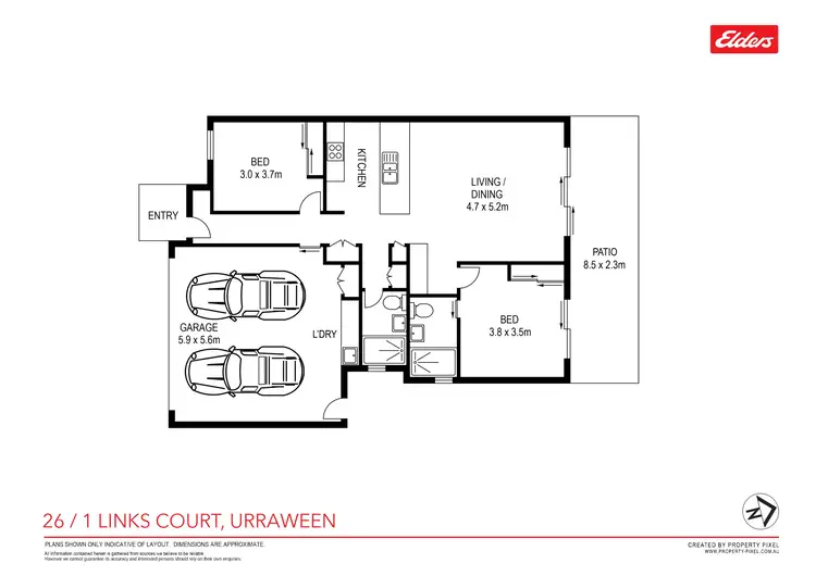 Floorplan of Homely townhouse listing, 26/1 Links Court, Urraween QLD 4655