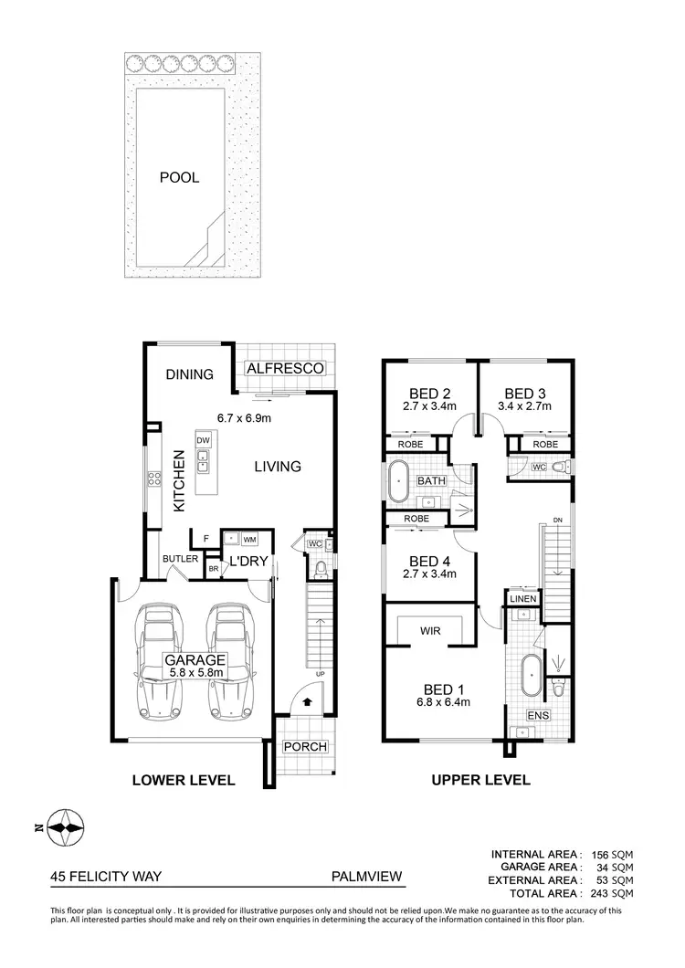 Floorplan of Homely house listing, 45 Felicity Way, Palmview QLD 4553