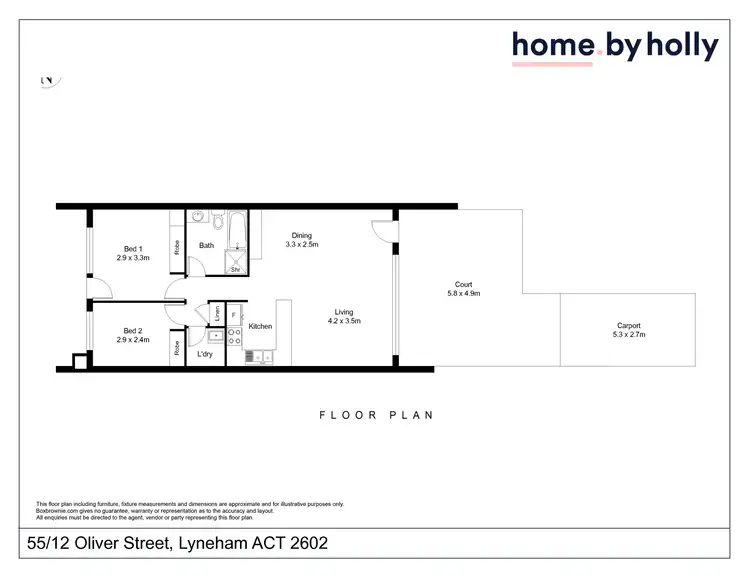 Floorplan of Homely unit listing, 55/12 Oliver Street, Lyneham ACT 2602