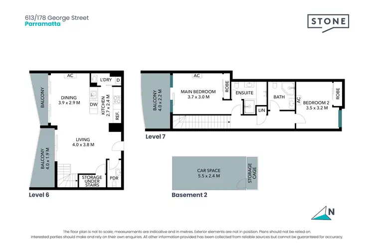 Floorplan of Homely apartment listing, 613/178 George Street, Parramatta NSW 2150