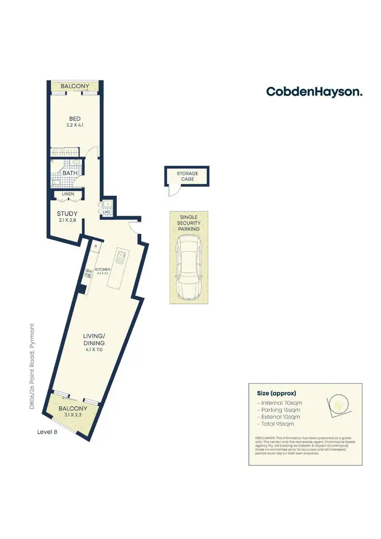 Floorplan of Homely apartment listing, 806D/26 Point Street, Pyrmont NSW 2009